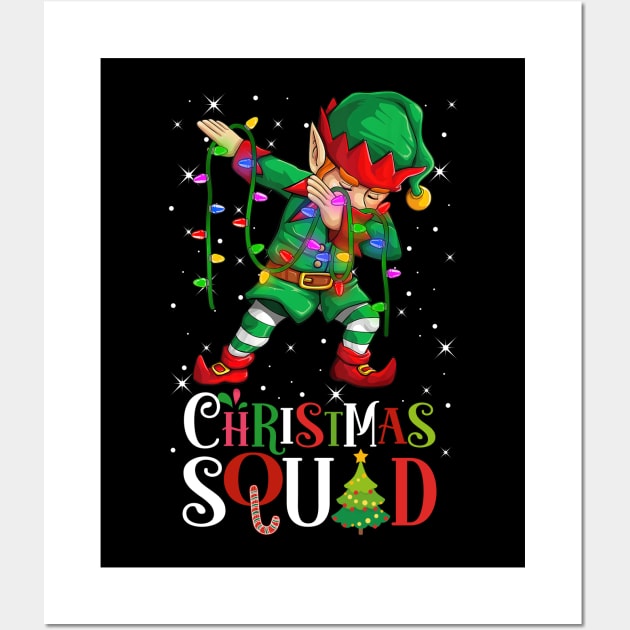 Christmas Squad Funny Xmas Dabbing ELF Squad Boys Men Xmas Family Matching Wall Art by springins